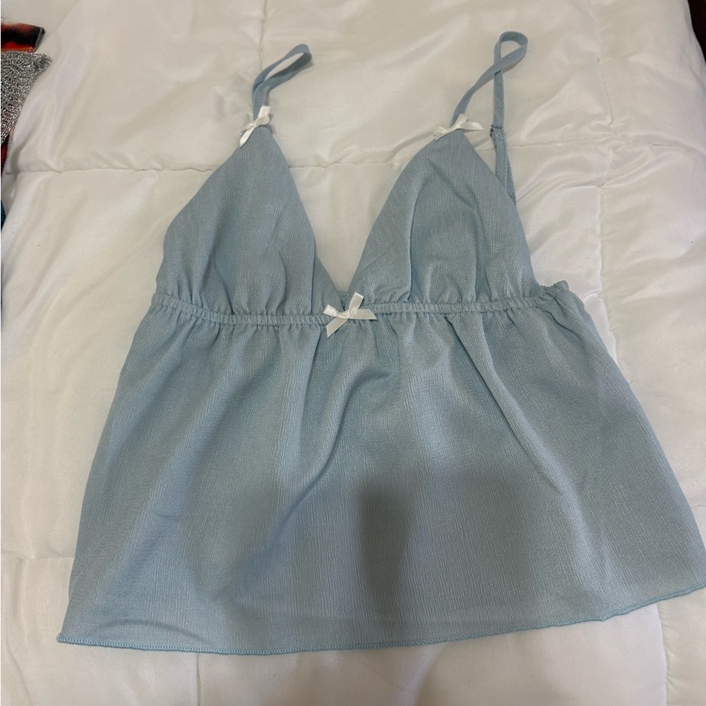 Princess Polly Sky Blue Camisole with Bow Accents